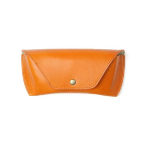 OIL LEATHER EYEWEAR CASE / Orange & Mint Green